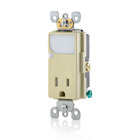 15-Amp 125V AC Combination Decora Tamper Resistant Receptacle with LED Guide Light, Ivory
