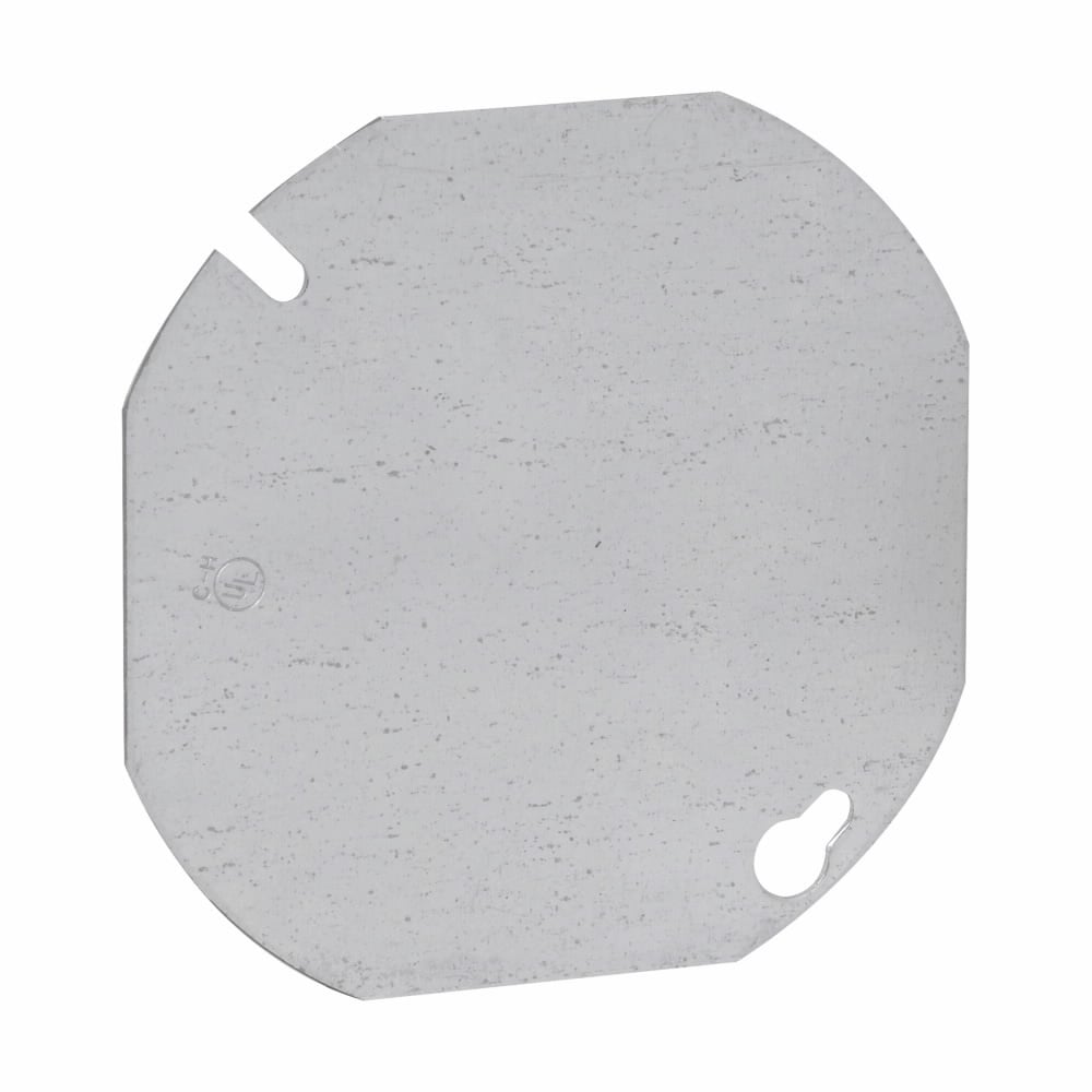 Eaton Crouse-Hinds series Octagon Box Cover, 4", Blank, Steel, Flat blank, octagon shape