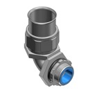 1/2 Inch Steel Type A to 90 Degree Liquidtight Connector With Insulated Throat and Sealing Ring With Steel Retainer
