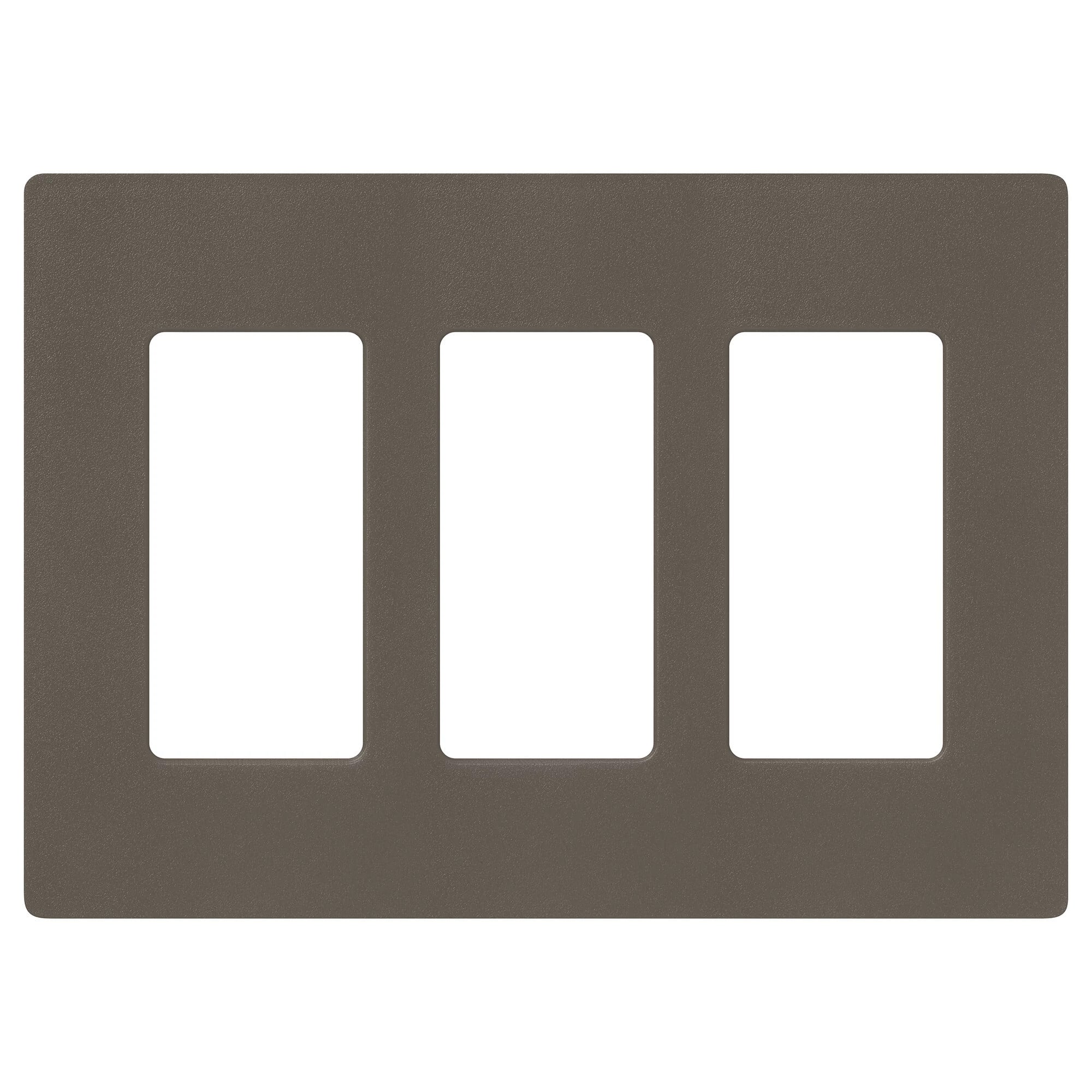 Claro Wallplate, Satin Finish, Three-gang in truffle