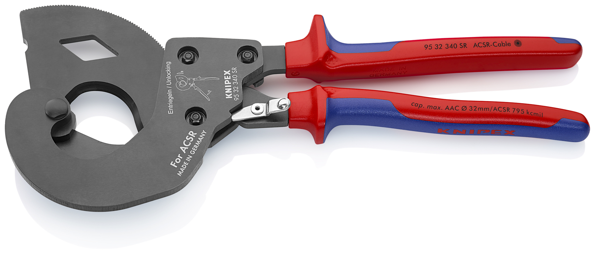 Ratcheting ACSR Cable Cutter, 13 1/2 in., Multi-Component