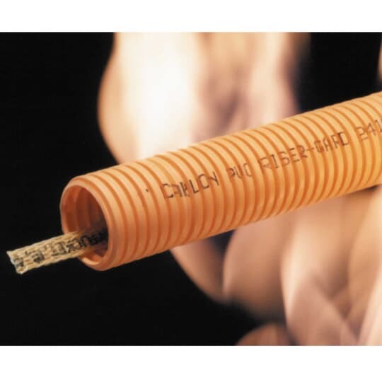 Riser-Gard Fiber Optic Corrugated Conduit, Size 2 Inches, Outer Diameter 2.38 Inches, Inner Diameter 2 Inches, Wall Thickness 0.080 Inch, Length 700 Feet, Material PVC, Color White, with Pull Tape