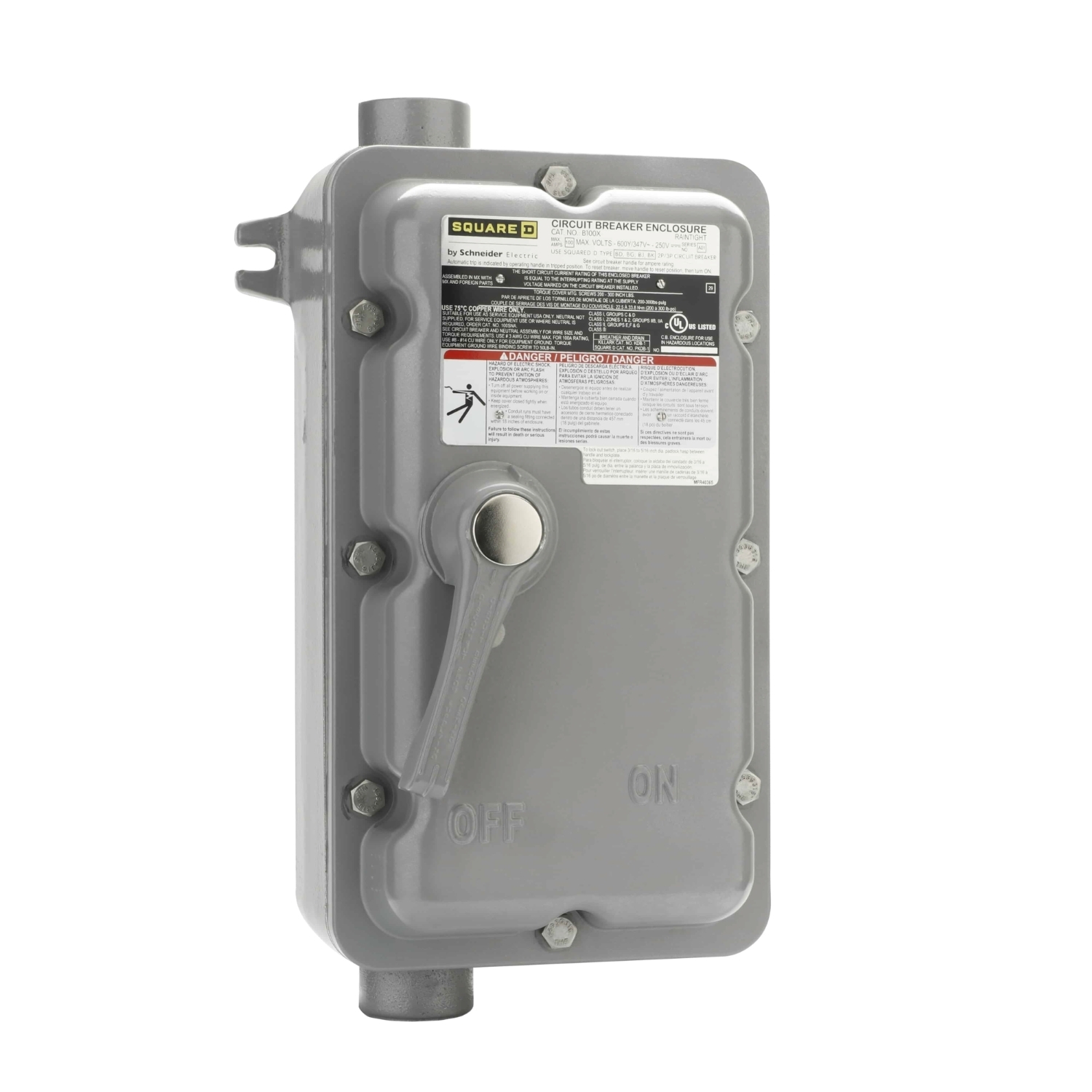 B100X PowerPact B-Frame Circuit Breaker Enclosure, 15-100 Amp, Nema 7/9