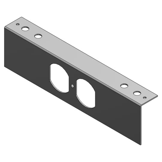 Device Plate for Recessed Service Floor Box, Galvanized Steel, 1 Duplex Receptacle, For use with 667 Boxes