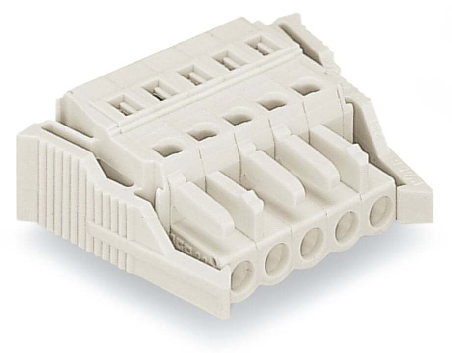 1-conductor female connector; CAGE CLAMP; 2.5 mm; Pin spacing 5 mm; 12-pole; 100% protected against mismating; Lateral locking  levers; 2,50 mm; light gray