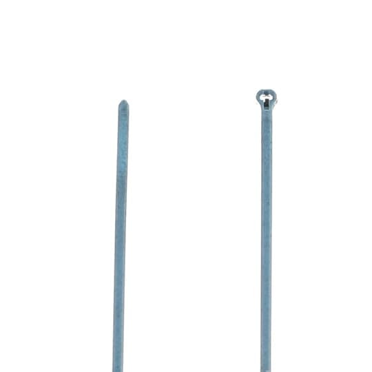 Detectable Cable Tie, Bright Blue Polypropylene for Temperatures up to 85 Degrees Celsius (185 F) for Indoor Applications, Length 92mm (3.6 Inches), Width of 2.3mm (0.09 Inch), Thickness of 0.9mm (0.035 Inch), Tensile Strength Rating of 50 Newtons (11 Pounds)