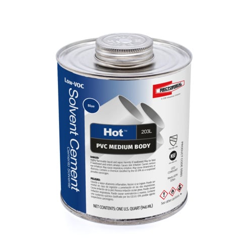 Hot 203L Medium Body Low-VOC PVC Solvent Cement, 1 Quart