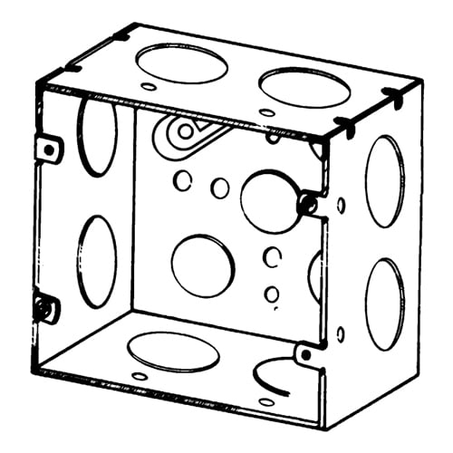 Features:With 3/4 And 1/2 IN Conduit Knockout, Standard:UL E18095, Number Of Outlet:12, Material:Steel, Size:4.6875 X 4.6875 X 2.125IN, Cubic Capacity:42CI