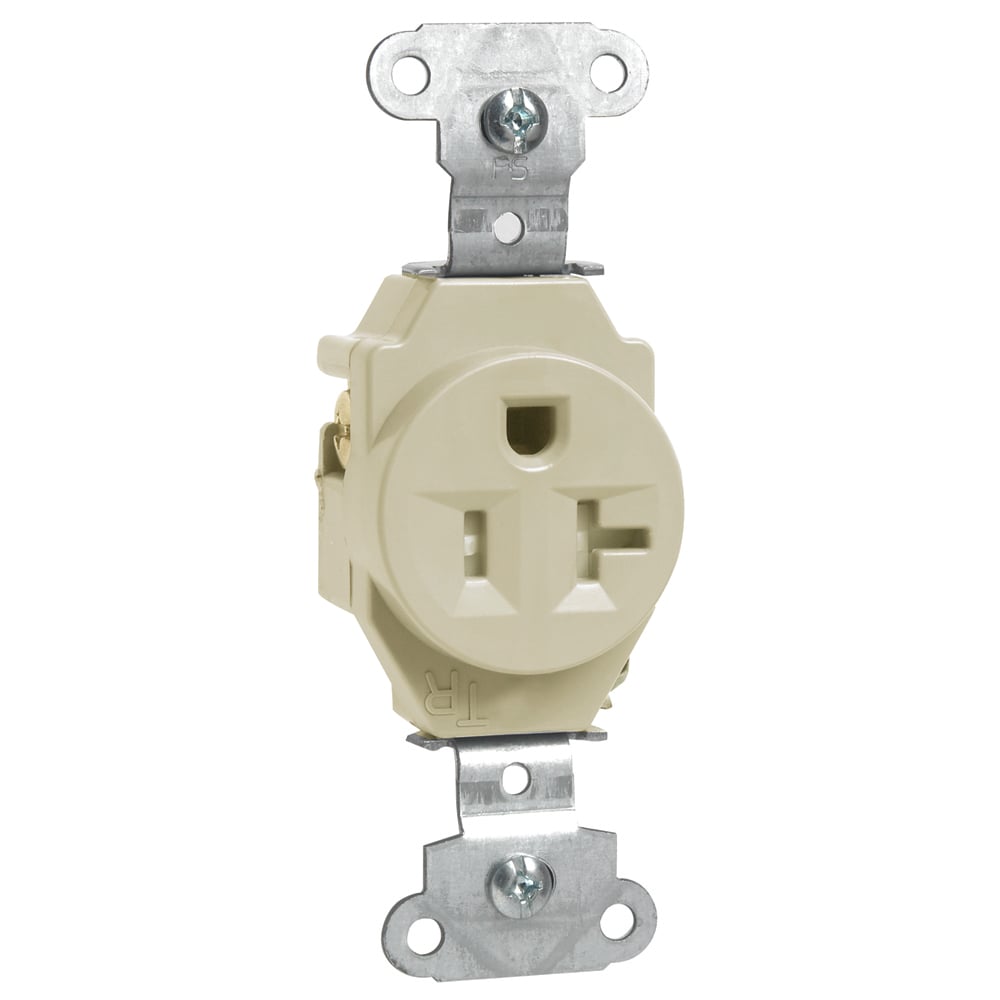 Tamper-Resistant Construction Spec Grade Single Receptacle Back and, Side Wire 20amp 125volt Light Almond