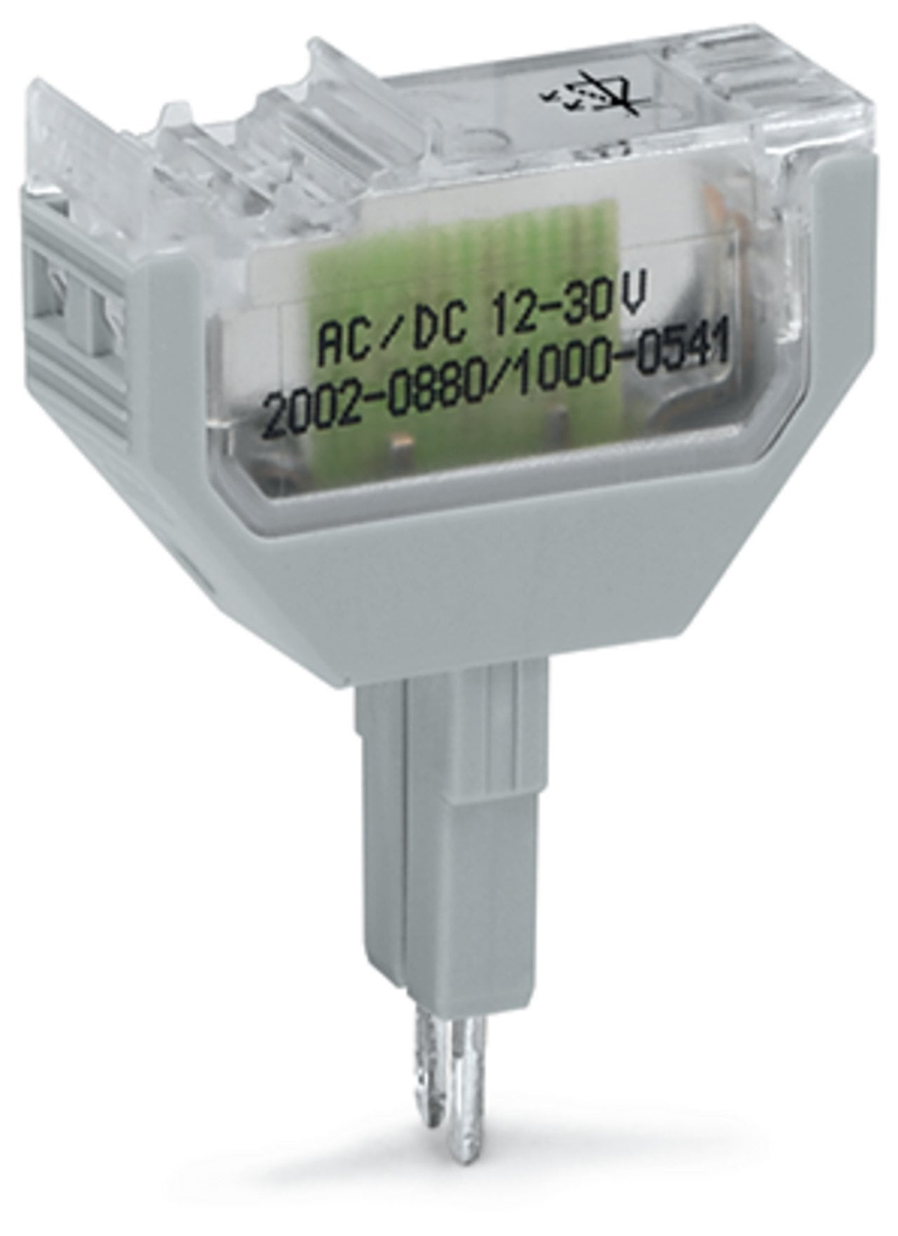 Component plug; 2-pole; LED (red); 10.4 mm wide; Operating temperature 85C max.; gray