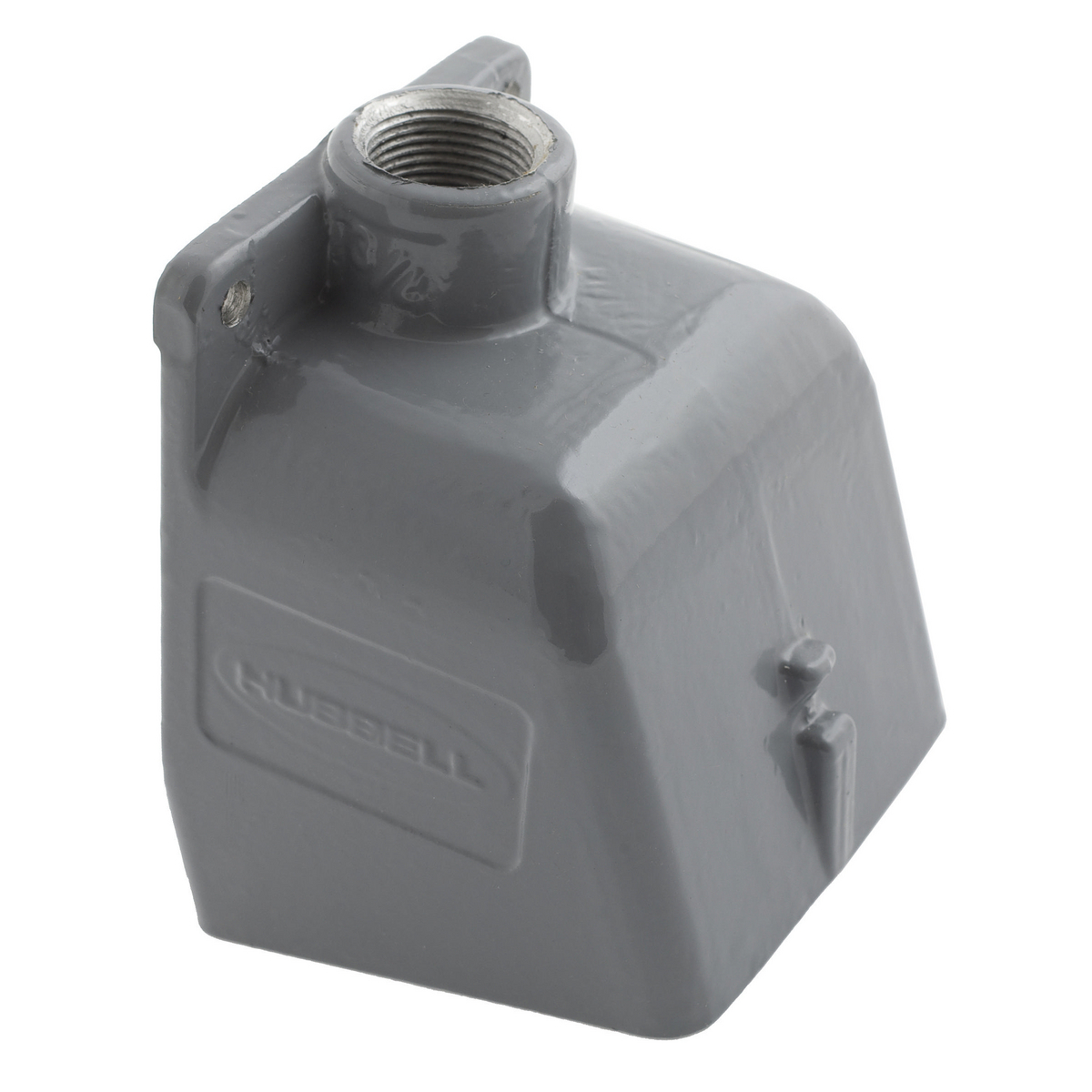 Heavy Duty Products, IEC Pin and Sleeve Devices, Industrial Grade, Accessory, Back Box, For 100A 1 1/2" NPT Hub, Angled, Mounting ScrewsIncluded, Gray Cast Aluminum