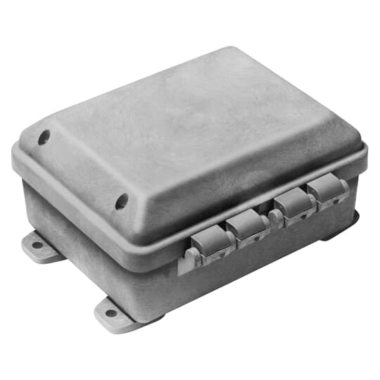 Circuit Safe Polycarbonate JIC Enclosure Assembly with hinged opaque cover, 10 Inches x 8 Inches x 5 Inches