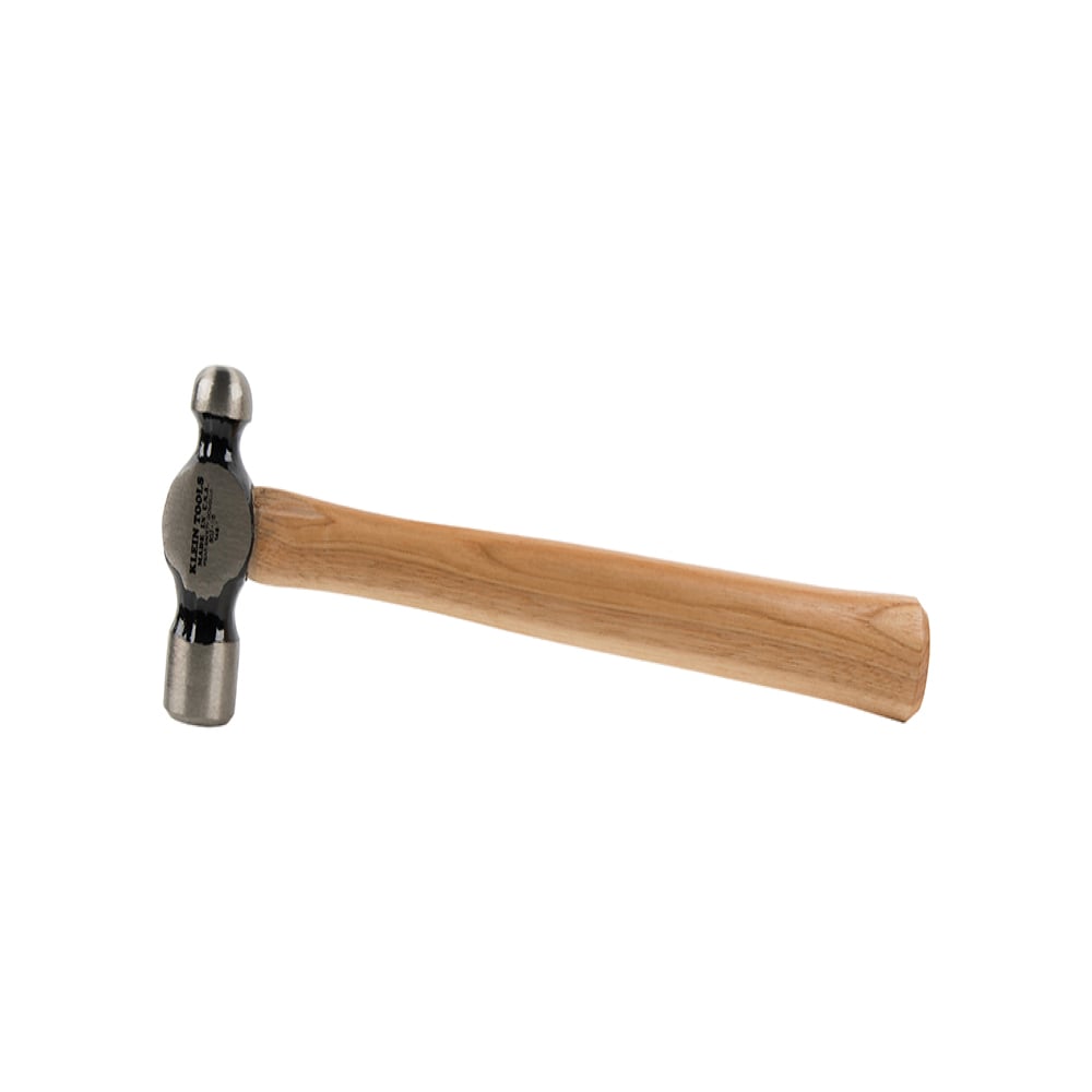 Ball Peen Hammer Hickory 13 1/2 Inches, Forged high-carbon steel head is hardened for additional durability