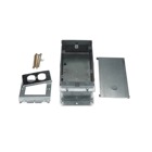 Two Gang Recessed Service Floor Box, 90 Cubic Inches, Length 10-1/4 Inches, Width 4-11/16 Inches, Depth 3-3/4 Inches, Four 3/4 Inch and Four 1 Inch and 1-1/4 Inch Concentric Knockouts, Electro-Galvanized Steel, Delivers Power, Communications and Data from Standard Conduit with No Exposed Service Fittings