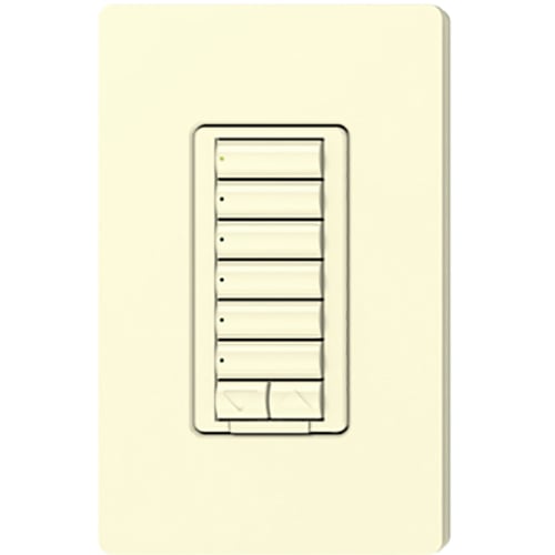 Lutron RadioRA 2 seeTouch Wall Mount Designer Keypad, 6 Button with Raise/Lower - Almond