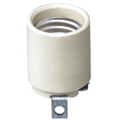 Incandescent Lampholder,porcelain Pan,medium Base, 660w-250v, Keyless Fixture Socket, White Unglazed, Pkd 1/Polybag,10/ Large Box,100/Carton Contractor Pack.  With-Aluminum Screw Shell.