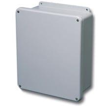 Eaton B-Line series JIC panel enclosure, 13.56" height, 6.36" length, 13.56" width, NEMA 4X, Screw cover, 4XFLC enclosure, Wall mount, Medium single door, External mounting feet, Fiberglass, Seamless poured in-place gasket