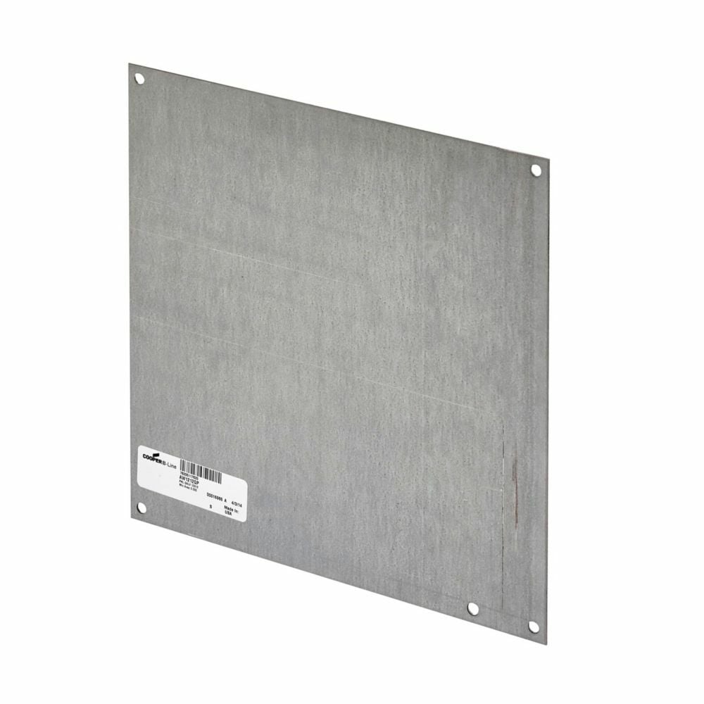 Eaton B-Line series fiberglass accessories, Smooth brushed, Stainless steel, Fiberglass accessories, Fits 8" X 8" enclosures, Back panel, 14 gauge