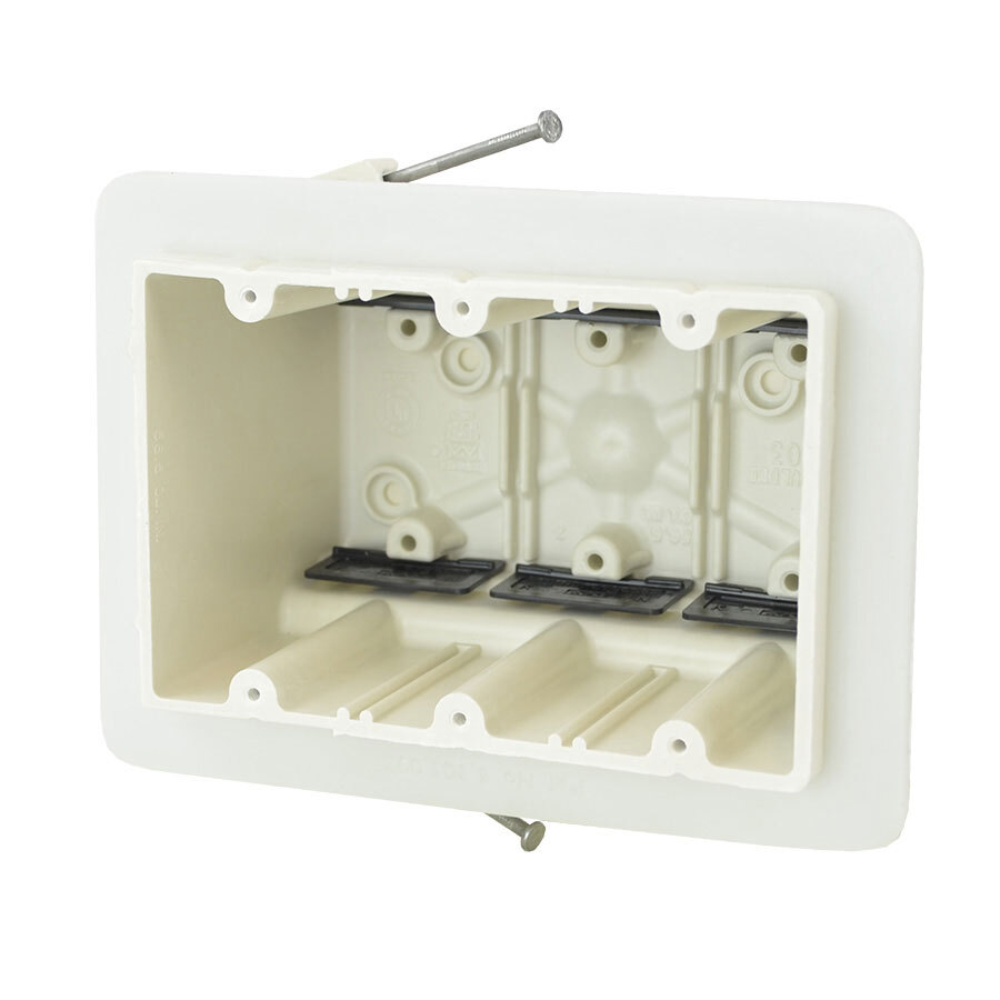 3-Gang Vapor Seal/Air-Sealed Switch Box; 3-5/8 Inch Depth, Thermoset-Fiberglass Reinforced Polyester, 56.5 Cubic-Inch, Beige/Tan