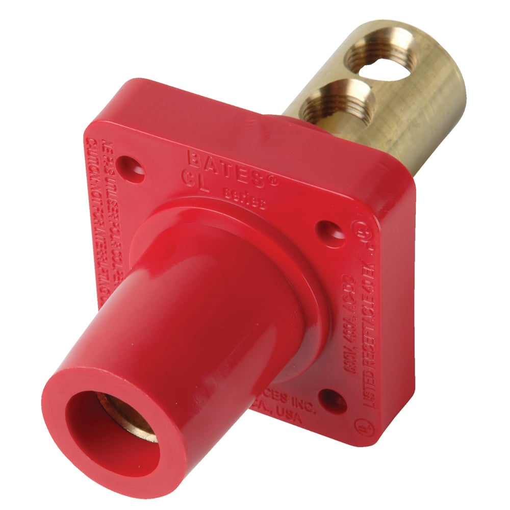 Female Cam Device, 400A 600V, Panel Mount, Red