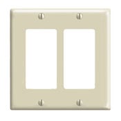 2-Gang Decora/GFCI Device Decora Wallplate, Standard Size, Ivory