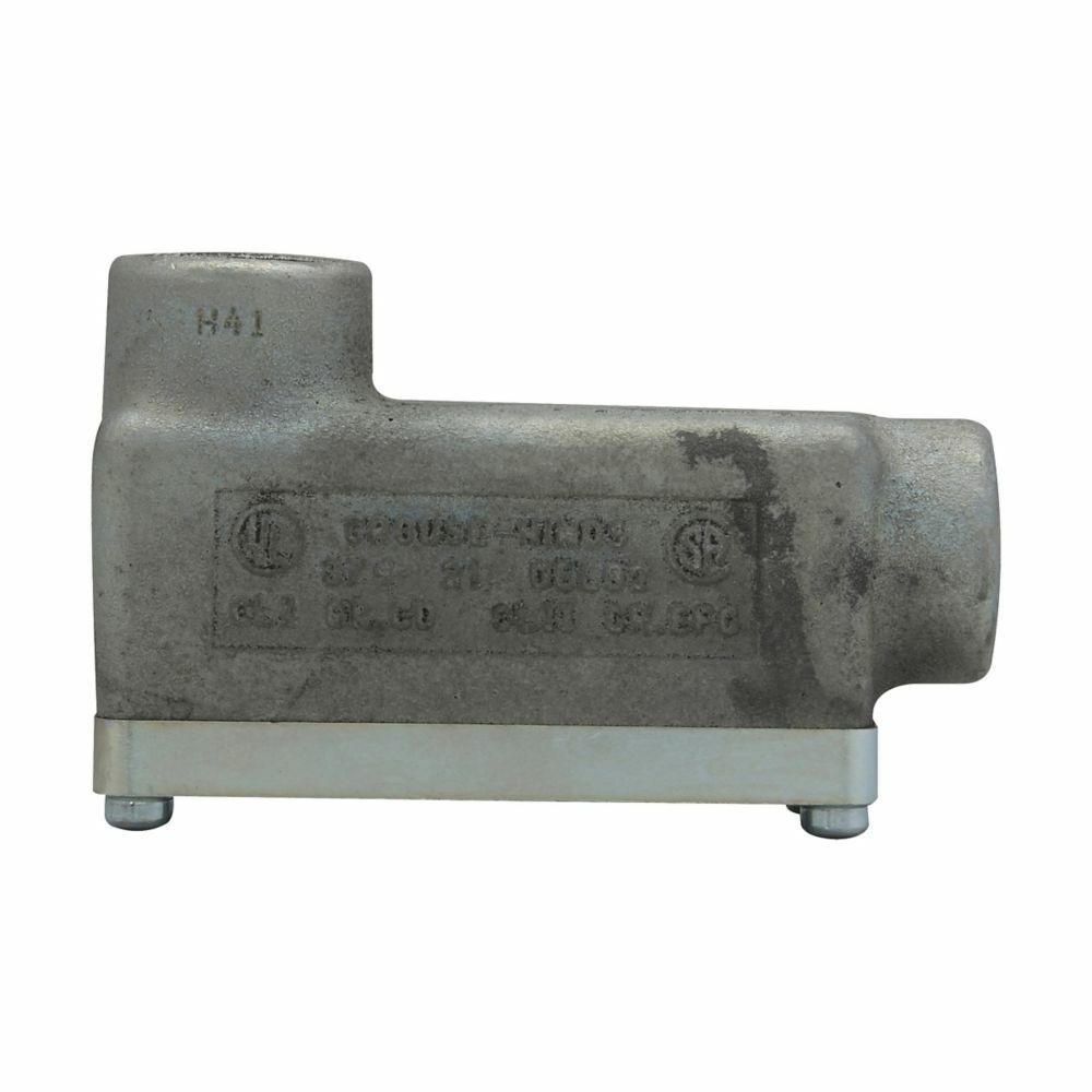 Eaton Crouse-Hinds series Condulet OE conduit outlet body with cover, Copper-free aluminum, LB shape, 1"