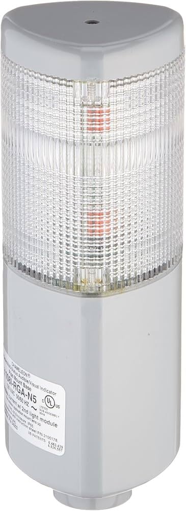 Chameleon Multi-Status Beacon With Tone Module, 120 VAC, LED Lamp, 3 Inch Diameter, Surface Mount, Amber/Green/Red