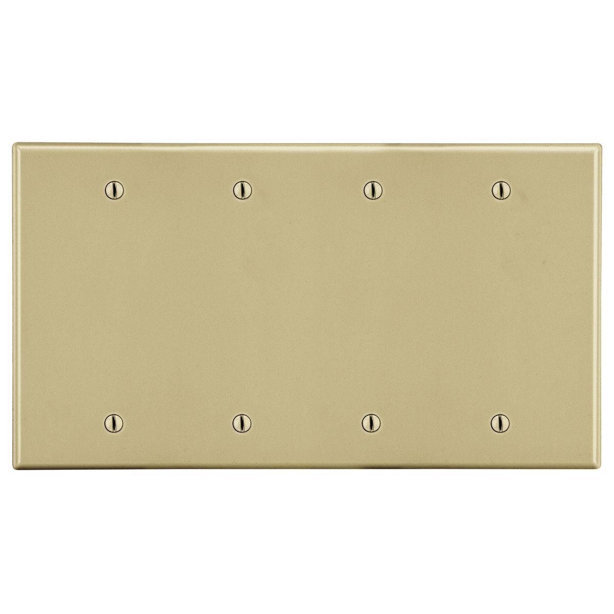 Wallplate, 4-Gang, 4 Box Mount Blank, Ivory
