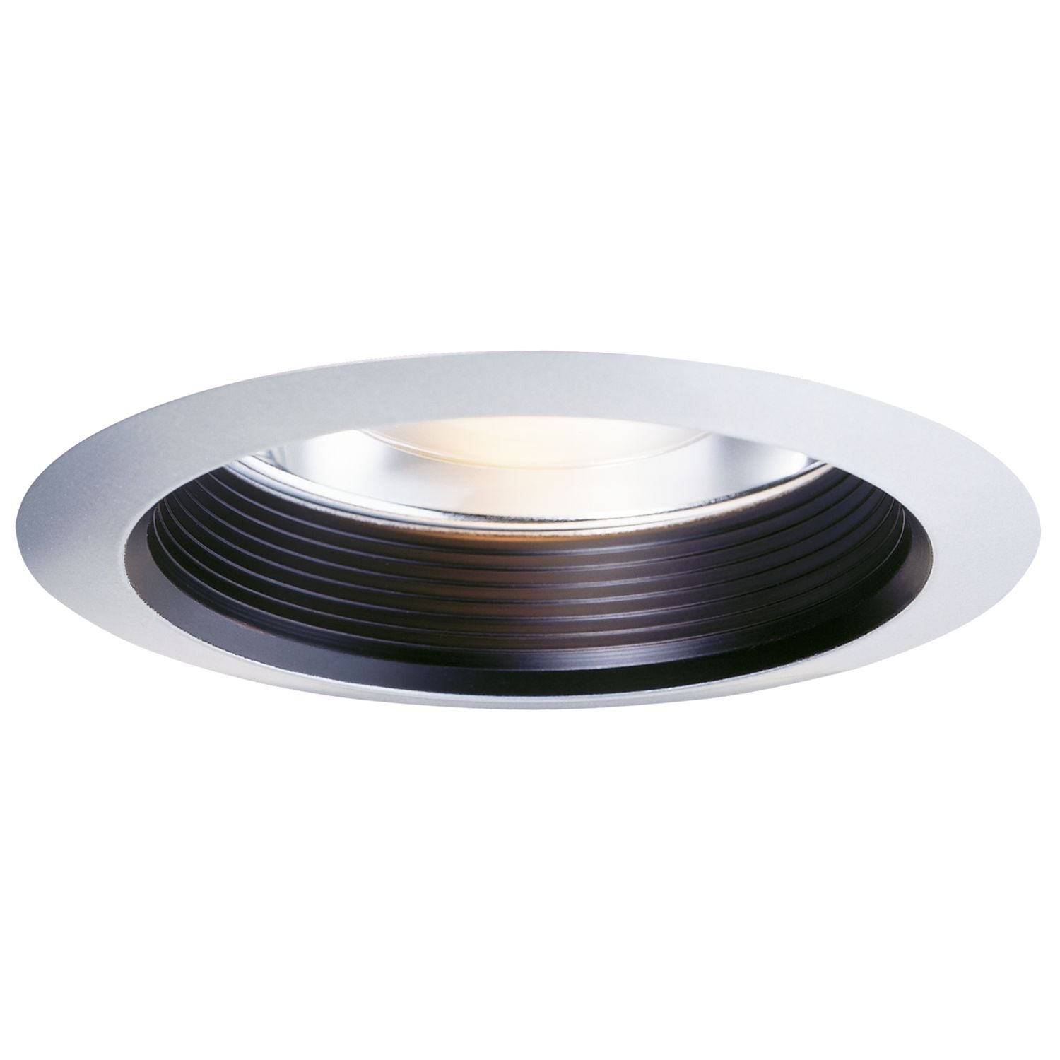 6" Trim Air-Tite Super Trim - Baffle White Trim, Black Baffle, Clear Reflector