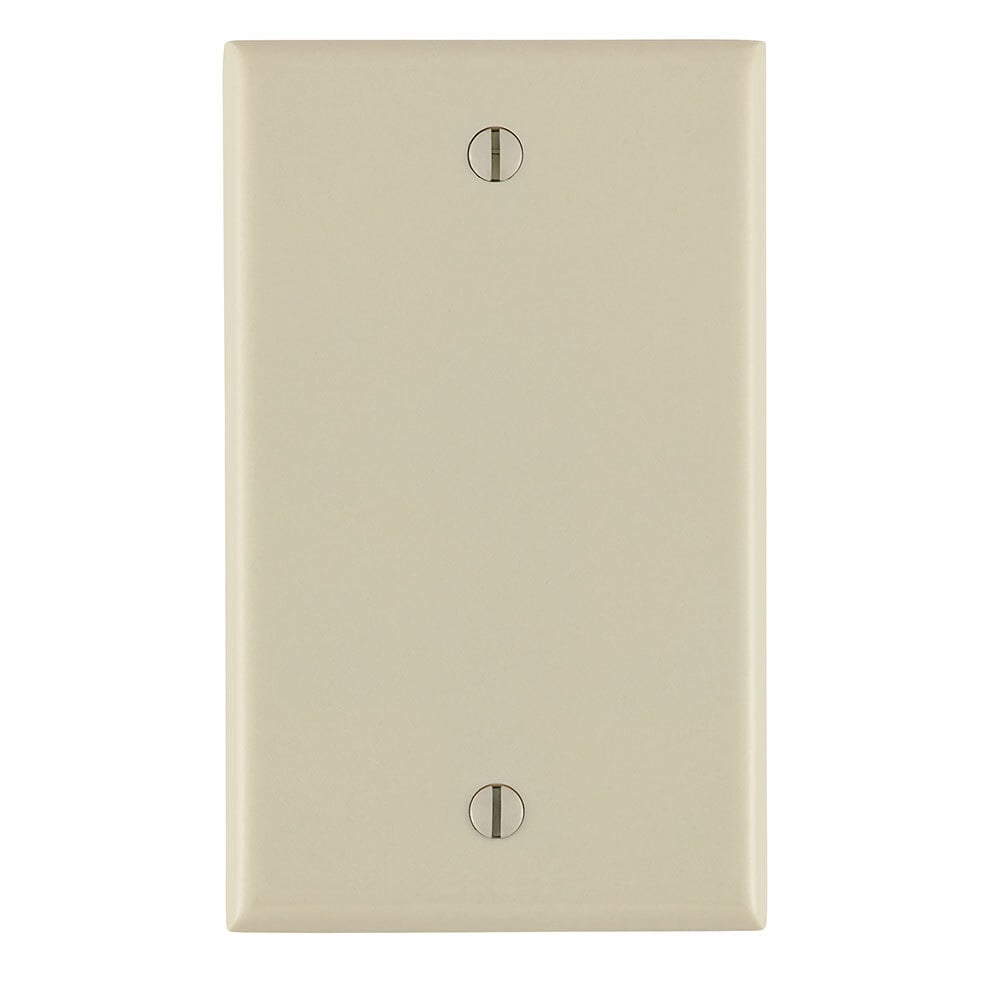 1-Gang No Device Blank Wallplate, Standard Size, Thermoset, Box Mount, Light Almond