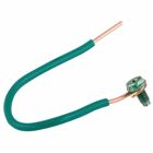 Grounding Pigtails, #12 Solid insulated copper wire, captive 4-way combo head green dye finish ground screw one end, polybag (10 pc. per bag), Bar-Coded