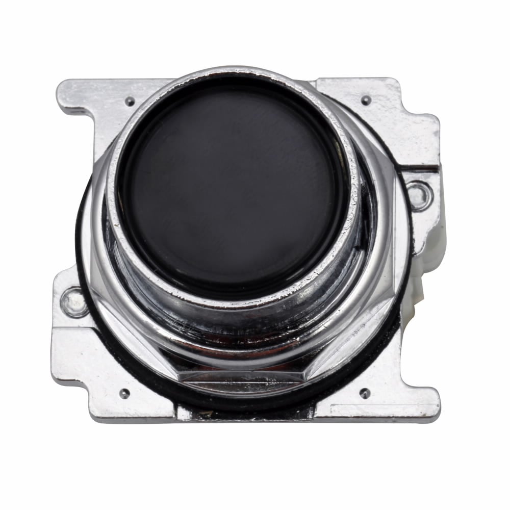 Eaton, 30.5 mm, Heavy-Duty Watertight/Oiltight Pushbutton,Class I Division 2,Black,Plastic Actuator,Chrome bezel,1NO,Black field,Non-illuminated,Flush mounting,Momentary,30.5 mm,Flush Pushbutton,10250T Series