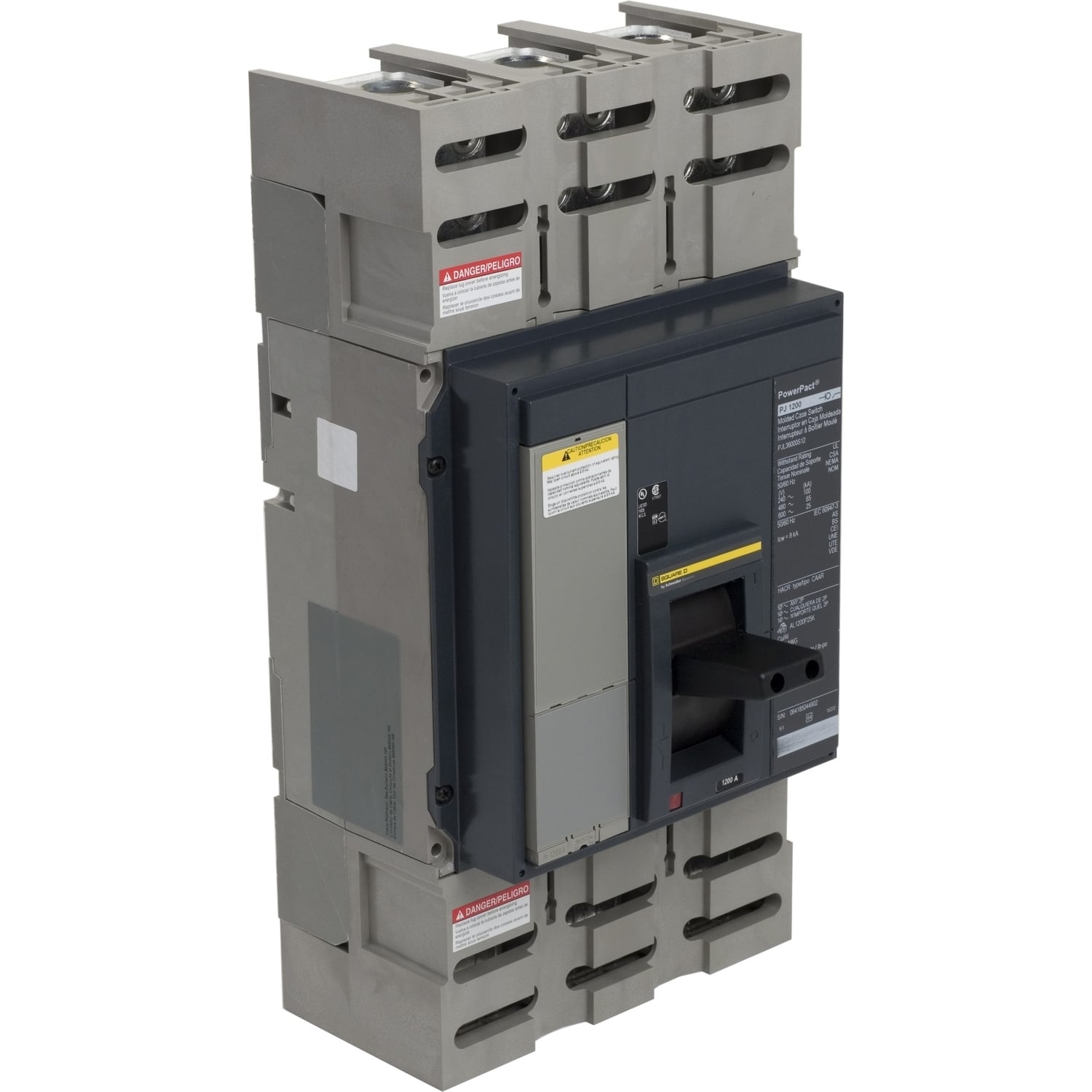 Automatic switch, PowerPacT P, 1000A, 3 pole, 600VAC, 25kA, lugs, magnetic