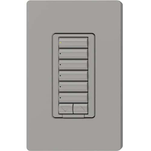 Lutron RadioRA 2 seeTouch LED+ Hybrid Keypad, 6 Button with Raise/Lower- Gray