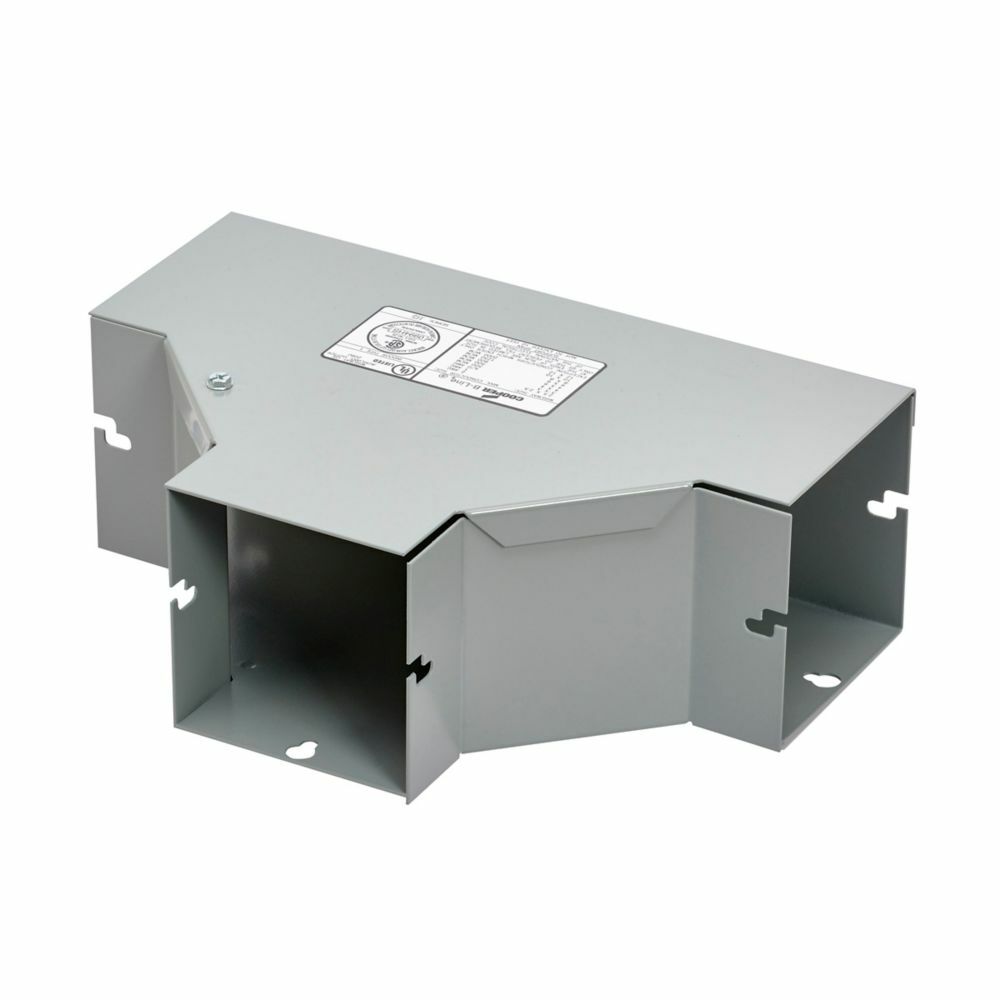 wireway tee fitting, Lay-in, Wireway tee fitting, NEMA 1 rated, Steel, ANSI 61 gray painted, 6" X 6"