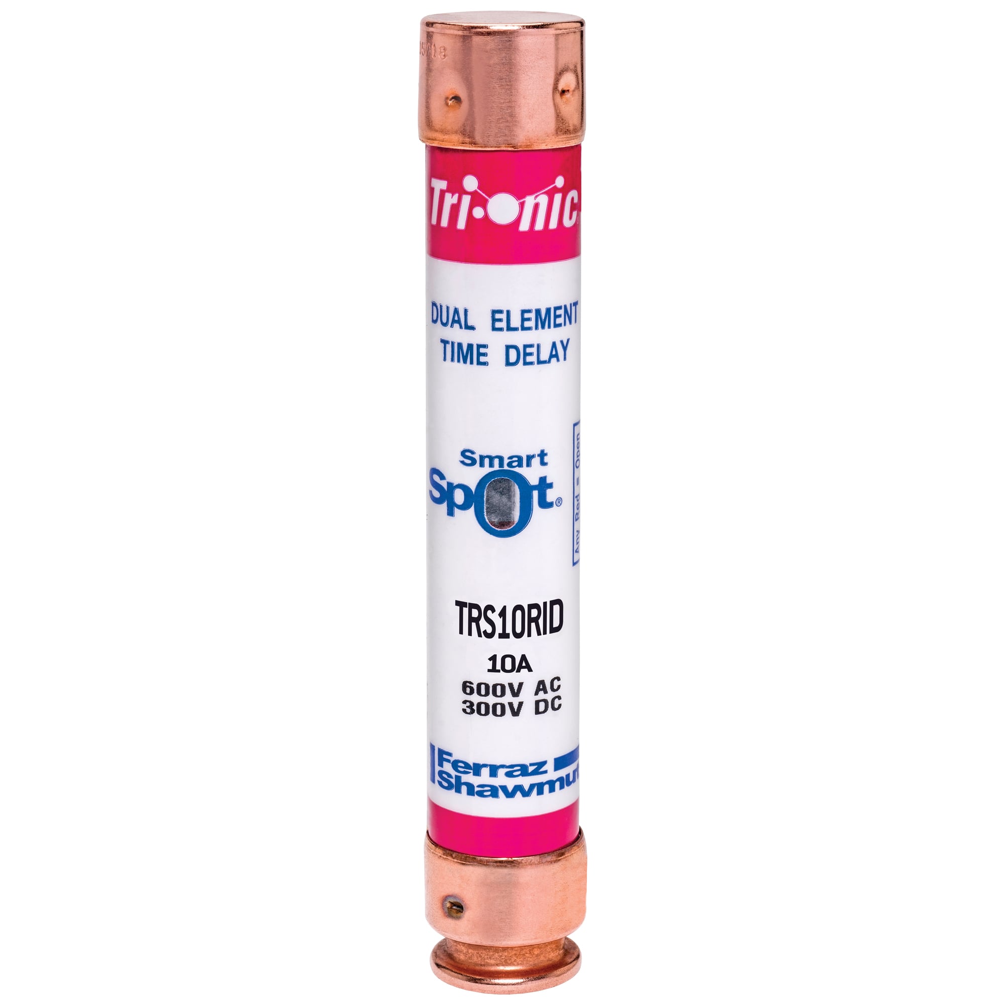 Fuse TRS-R - Class RK5 - Time-Delay 600VAC 600VDC 10A Ferrule SmartSpot