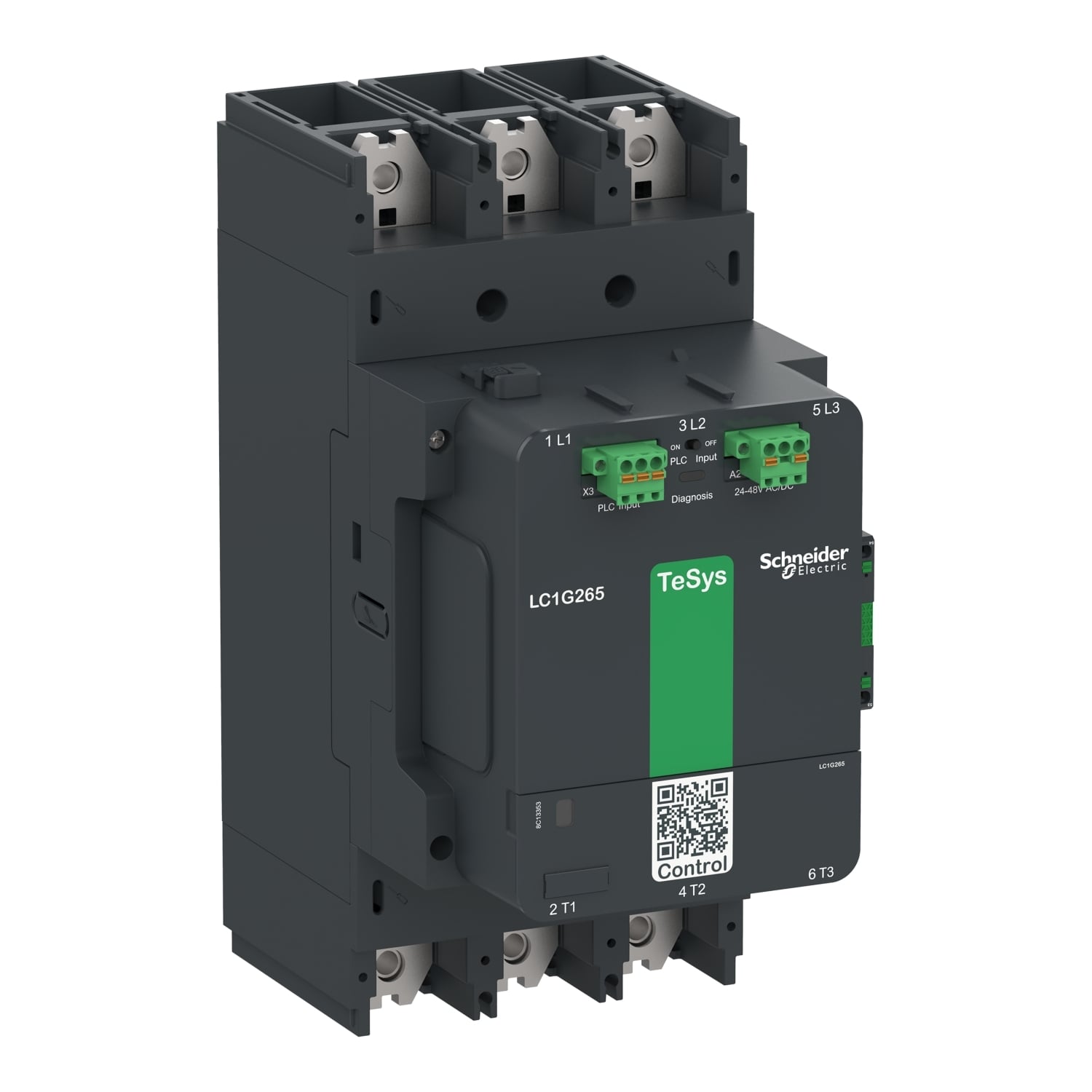 Contactor, high power, TeSys Giga, advanced version, AC-3, <= 440V, 400A, 3 pole/NO, 48-130VAC/DC coil