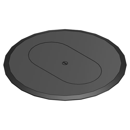 Carpet Plate and Cover for Flush Service Floor Box, 6 Inch Diameter, Black, PolyCarbonate, for Duplex Receptacle