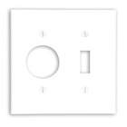 2-Gang 1-Toggle 1-Single 1.406-Inch Diameter, Device Combination Wallplate, Thermoset, Device Mount, White