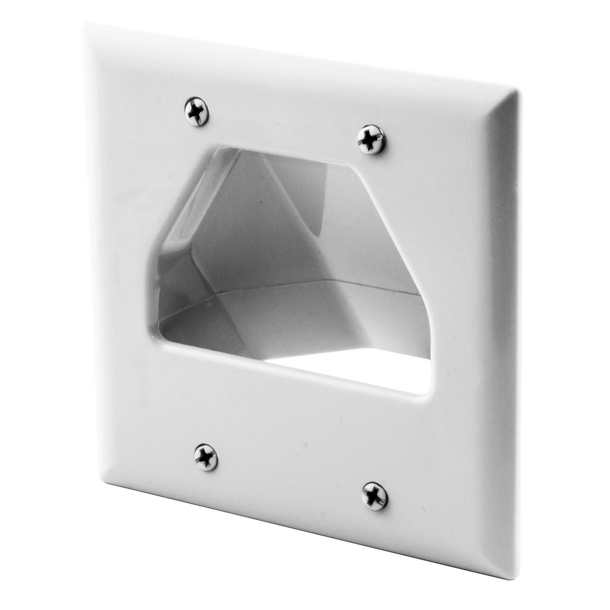 Hubbell Premise Wiring Products, Plates, 2-Gang, Recessed, Cable Pass Through, White