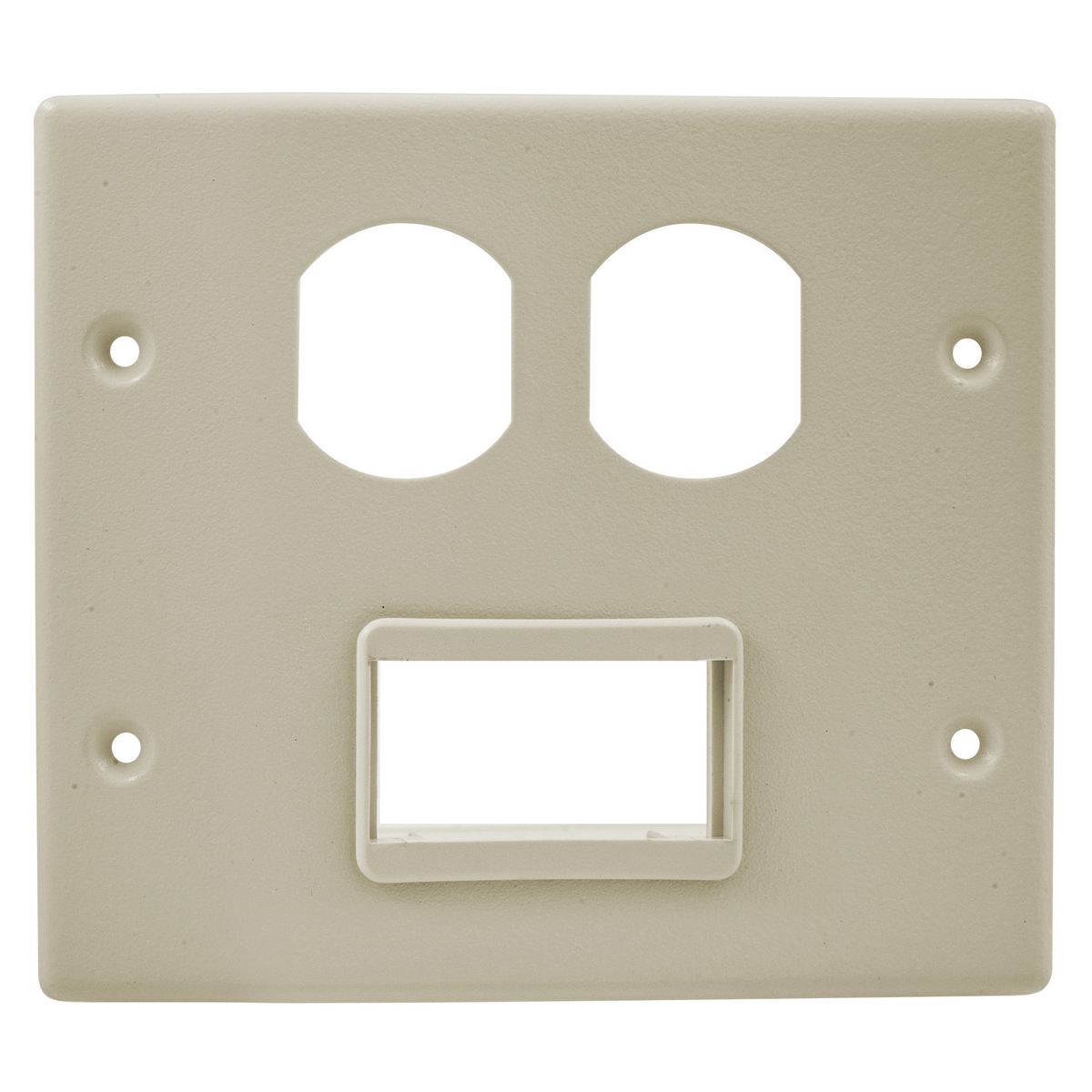 Metal Raceway HBL4750 Series, Device Plate, 4-Gang, 2-Duplex and Two S2 Min Openings