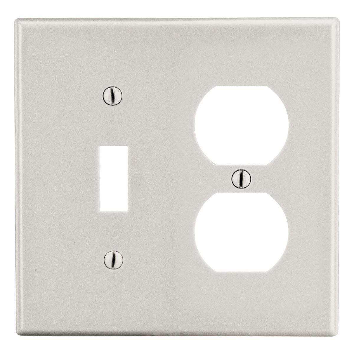 Wallplate, 2-Gang, 1) Duplex 1) Toggle, Light Almond