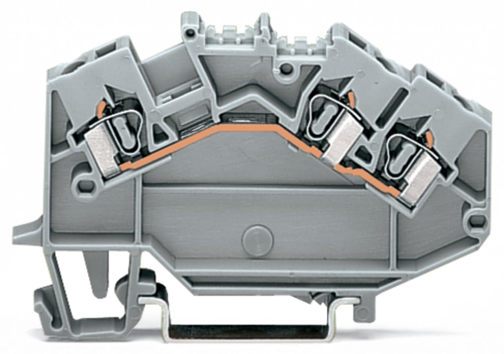 3-conductor through terminal block; 2.5 mm; center marking; for DIN-rail 35 x 15 and 35 x 7.5; CAGE CLAMP; 2,50 mm; gray