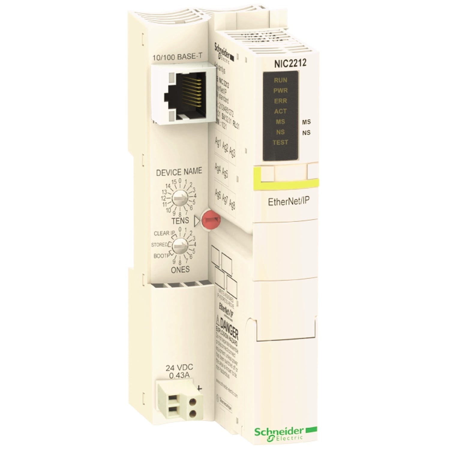 network interface module, Modicon STB, standard, Ethernet/IP, 10-100Mbit/s