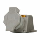 Eaton Crouse-Hinds series Arktite NRE receptacle assembly, 60A, Three-wire, four-pole, 50-400 Hz, Style 2, Krydon fiberglass-reinforced polyester, Snap-on cap/spring door, 1-1/4", 600 Vac/250 Vdc