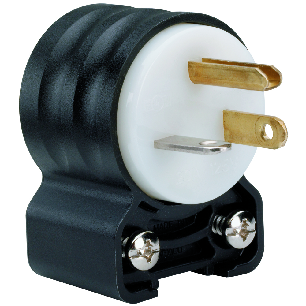 Straight Blade Plug 2pole 3wire 20amp 125volt Angle