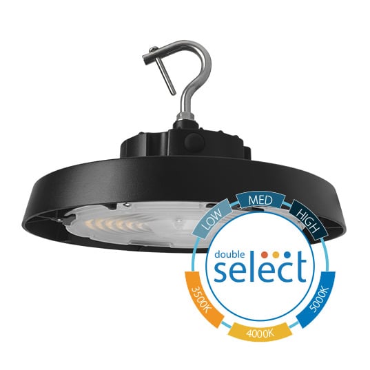 HBC5 LED Circular Low Bay/High Bay, Wattage Selectable 100W/120W/150W, CCT Selectable 3500K/4000K/5000K, 120-277V, 80 CRI,  Black