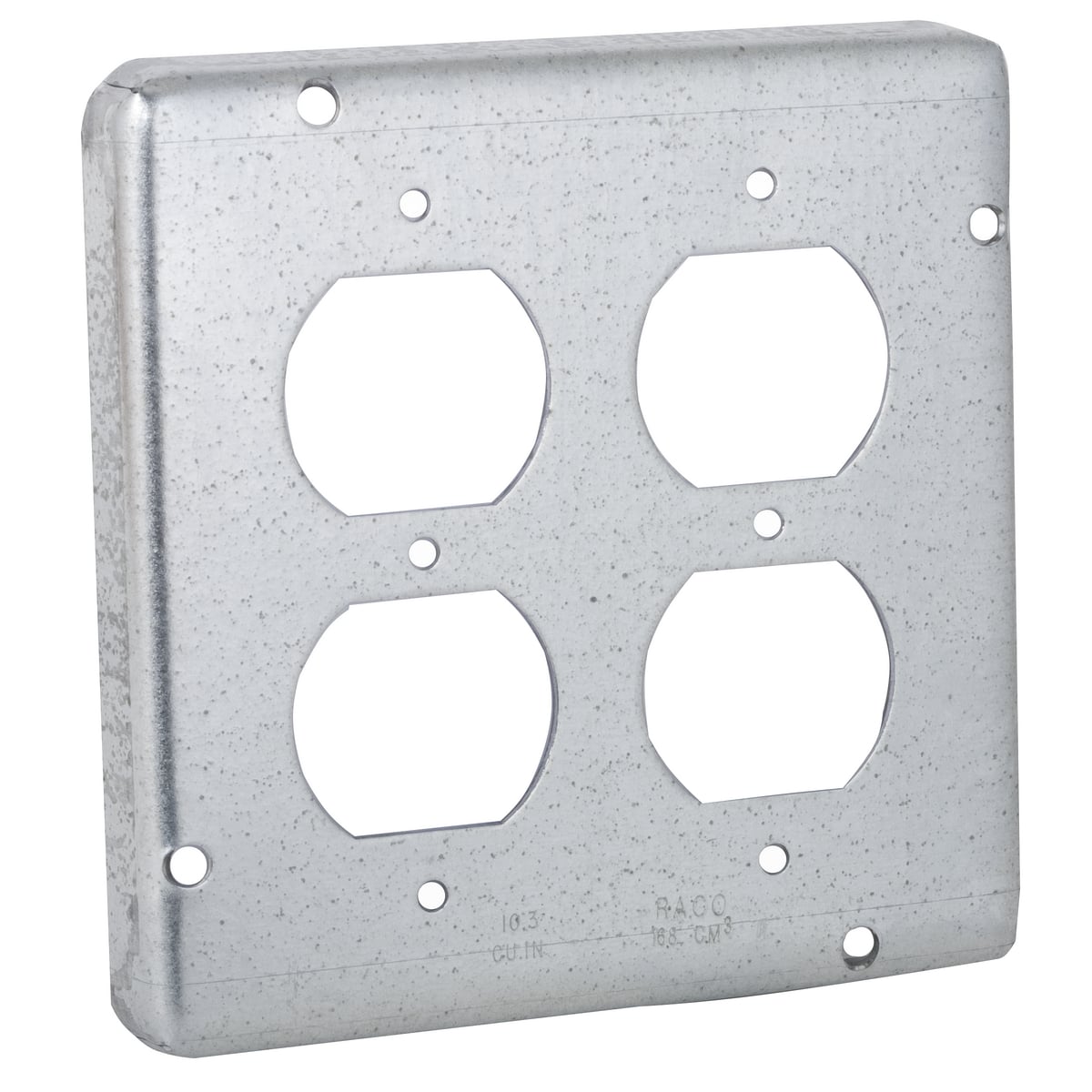 4-11/16 In. Square Exposed Work Covers, 2 Duplex Receptacles
