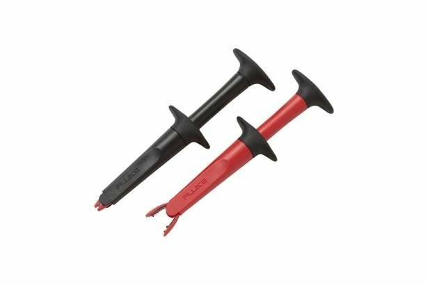 SureGrip accessories are designed to improve steadiness in slippery hands. Rubber overmolded surfaces and finger-hugging curves give the user a comfortable, reliable grip on the accessory so they can focus on making an accurate measurement. One pair (red, black) of small, insulated, nickel plated jaws.  Blunt tip grabs round swer heads up to 9.5mm. Recommended for use with TL222 and TL224 test leads.  CAT IV 600V, CAT III 1000 V, 10 A rating, UL Listed