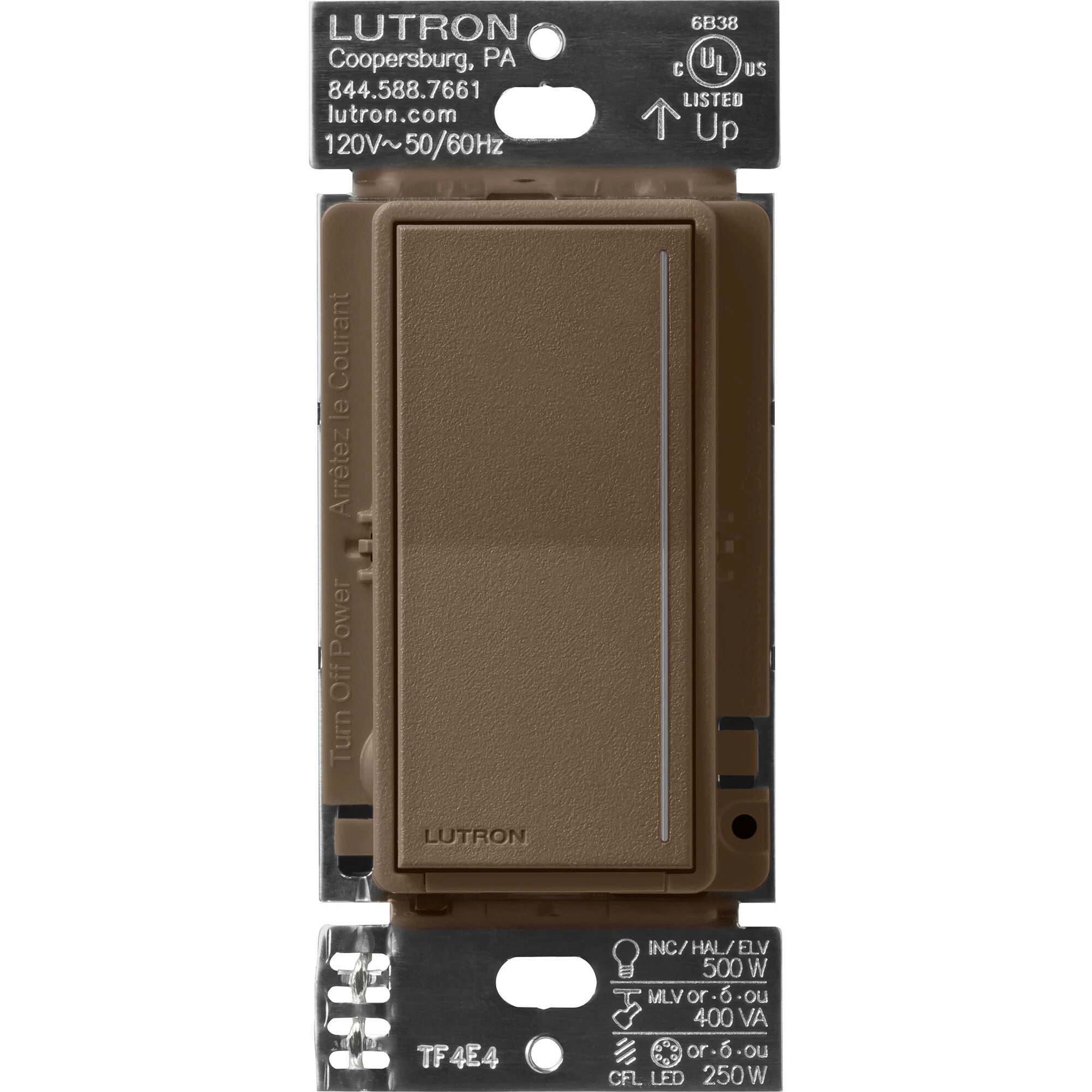 Lutron Sunnata PRO LED+ Touch Dimmer Switch with Phase Selectable Dimming for LED, MLV, ELV, and Incandescent/Halogen lighting, Espresso